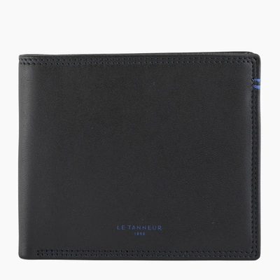 Shop Le Tanneur 2 Shutters Martin Smooth Leather Wallet In Black