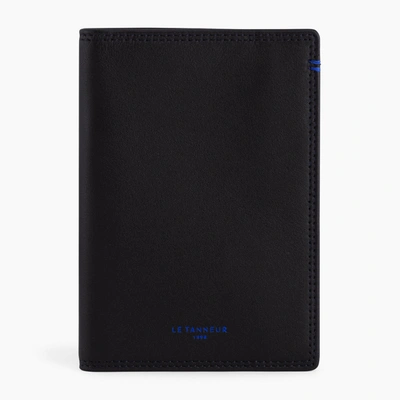 Shop Le Tanneur Martin Smooth Leather Passport Holder In Black