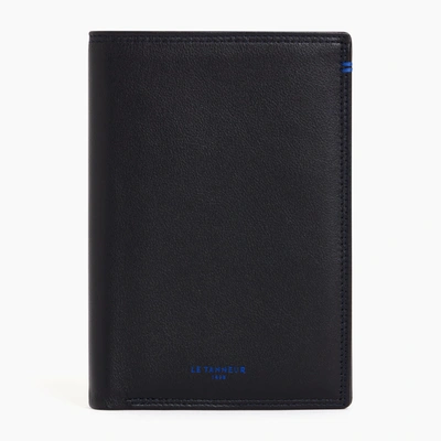 Shop Le Tanneur 2 Shutters Martin Smooth Leather Cardholder In Black