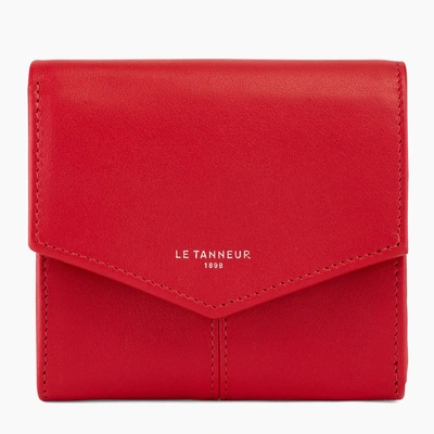 Shop Le Tanneur Small Zipped Charlotte Smooth Leather Wallet In Red