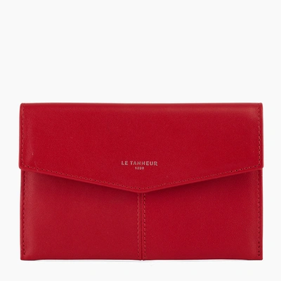Shop Le Tanneur Medium Charlotte Smooth Leather Envelope Bag In Red