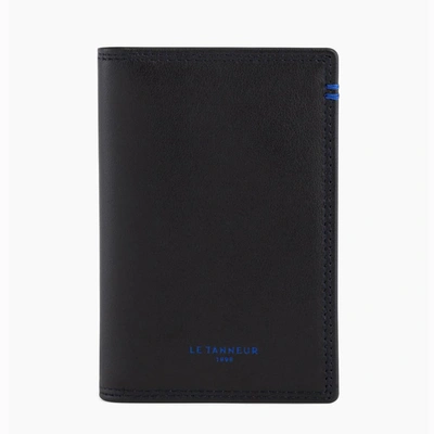 Shop Le Tanneur Martin Smooth Leather Cardholder In Black