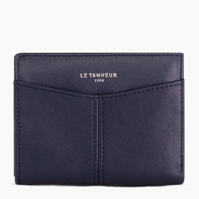 Shop Le Tanneur Charlotte Smooth Leather Cardholder In Blue
