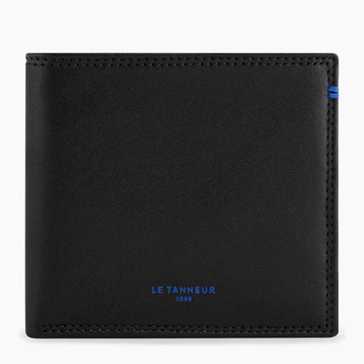 Shop Le Tanneur Martin Horizontal Card Case With Bill Pocket In Smooth Leather In Black