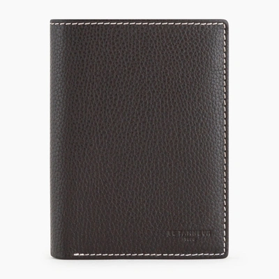 Shop Le Tanneur Charles Medium-sized, Zipped Wallet With 2 Gussets In Grained Leather In Brown
