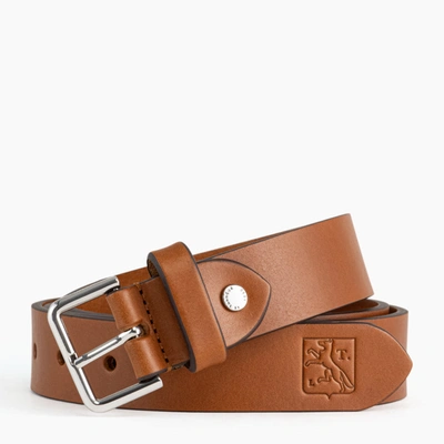 Shop Le Tanneur Ceinture Homme Avec Boucle Carrée En Cuir Lisse In Brown