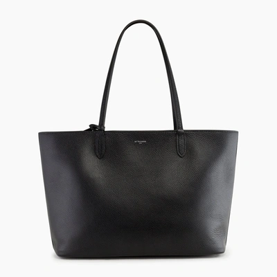 Shop Le Tanneur Large Louise Tote Bag In Pebbled Leather In Black