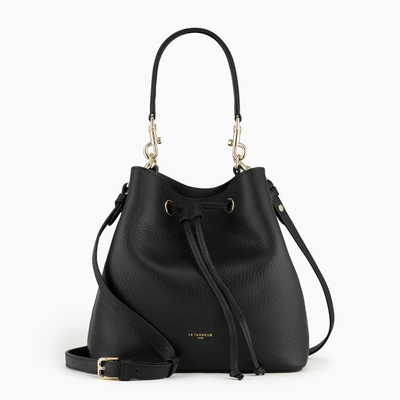 Shop Le Tanneur Louise Bucket Bag In Pebbled Leather In Black