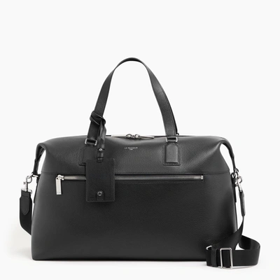 Shop Le Tanneur Emile 24h Travel Bag In Pebbled Leather In Black