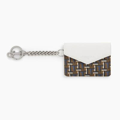 Shop Le Tanneur Coated Canvas Card Holder With Emilie Karabiner In White