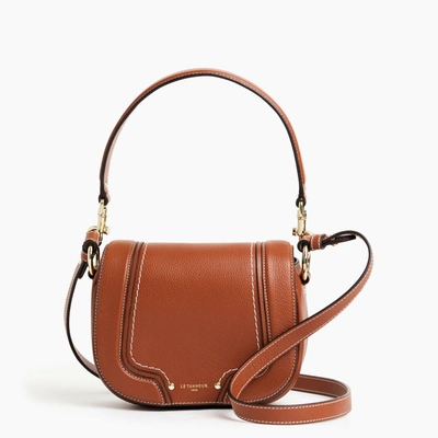 Le Tanneur Ella Medium Crossbody Bag In Grained Leather In Brown