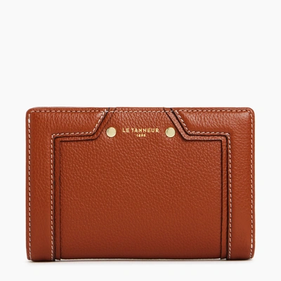 Shop Le Tanneur Ella Medium Grained Leather Wallet In Brown