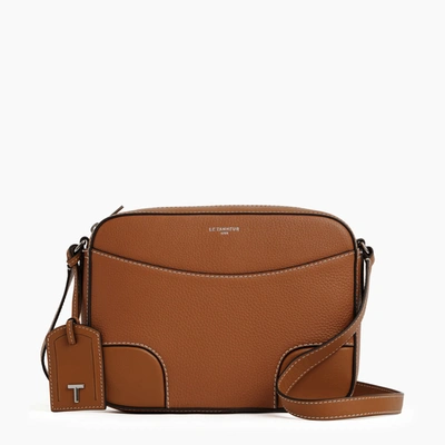 Shop Le Tanneur Romy Medium Smooth Grained Leather Shoulder Bag In Brown