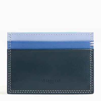 Shop Le Tanneur Martin Smooth Leather Card Holder In Blue