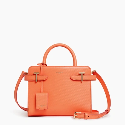Shop Le Tanneur Emilie Small Handbag In T Signature Leather In Orange
