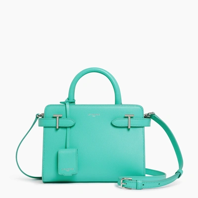 Shop Le Tanneur Emilie Small Handbag In T Signature Leather In Blue