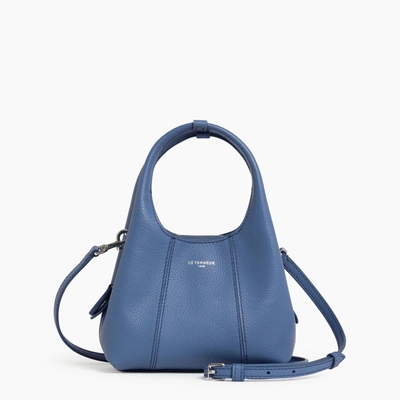 Shop Le Tanneur Juliette Mini Grained Leather Handbag In Blue