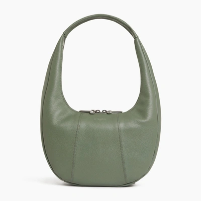 Shop Le Tanneur Juliette Medium Grained Leather Hobo Bag In Green
