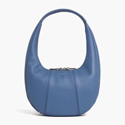 Shop Le Tanneur Juliette Medium Grained Leather Hobo Bag In Blue