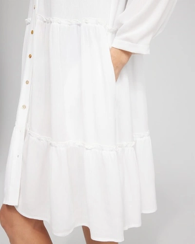 Chico's Button Front Swim Coverup In White Size Medium |  In White