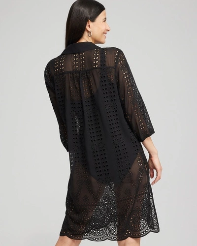 Shop Chico's Shirt Dress Swim Coverup In Black Size Small |