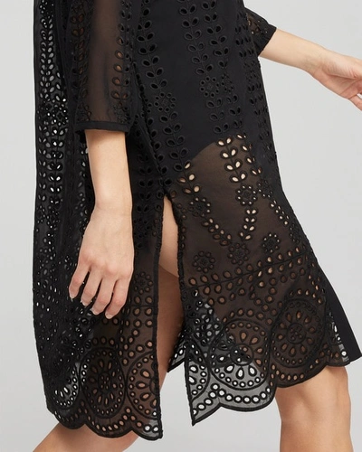 Chico's Shirt Dress Swim Coverup In Black Size Small |  In Black