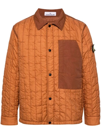 Shop Stone Island Coat Clothing In Brown