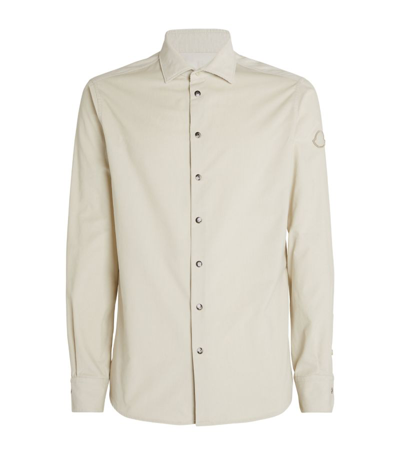 Shop Moncler Corduroy Long Sleeve Shirt In Beige