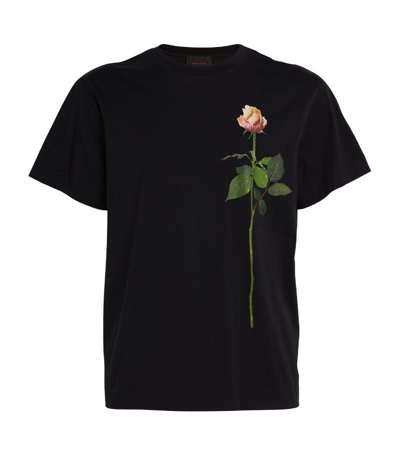 Shop Simone Rocha Rose Print T-shirt In Black