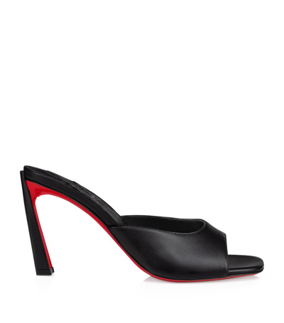 Shop Christian Louboutin Condora Leather Mules 85 In Black