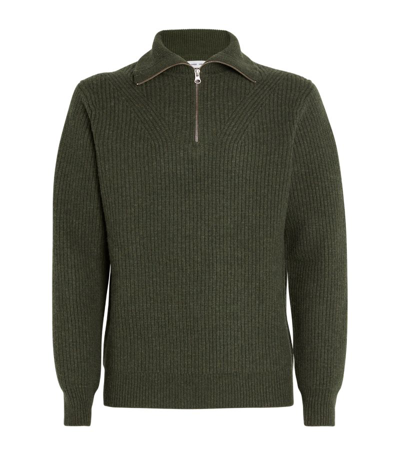 Shop Samsoe & Samsoe Half-zip Jacks Sweater In Green