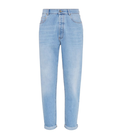Shop Brunello Cucinelli Mid-rise Straight-leg Jeans In Blue