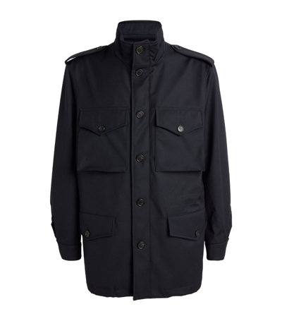 Shop Dunhill Field Jacket In Navy