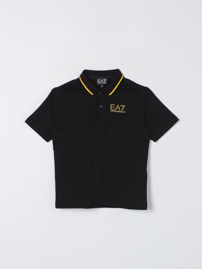 Shop Ea7 Polo Shirt  Kids Color Black