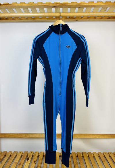 Pre-owned Adidas Originals 80's Adidas Full Body Suit Made In West Germany In Blue