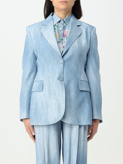 Shop Ermanno Scervino Blazer  Woman Color Gnawed Blue