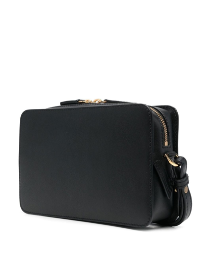 Shop Versace Medusa Biggie Small Leather Messenger Bag In Black