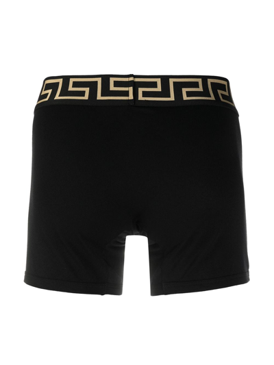 Shop Versace Greca Border Boxer 2-pack In Black