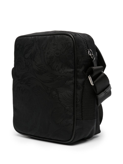 Shop Versace Nylon Messenger Bag In Black