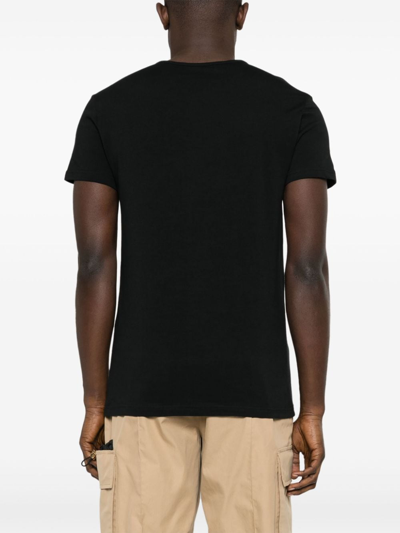 Shop Versace Logo Organic Cotton T-shirt In Black