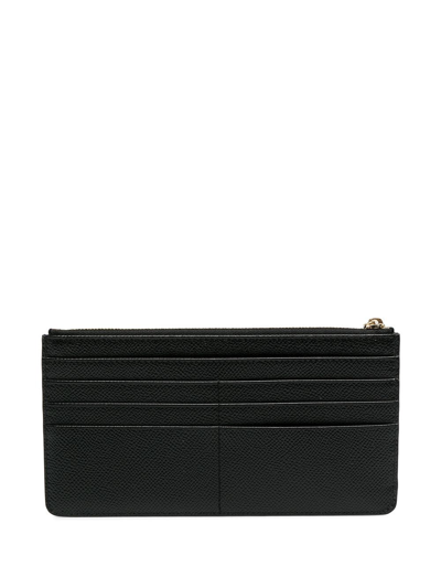 Shop Dolce & Gabbana Large Leather Zipped Card Case In Black