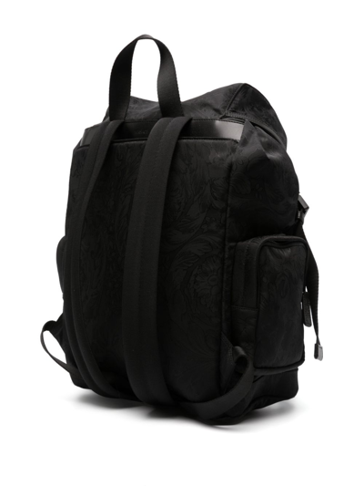 Shop Versace Nylon Backpack In Black