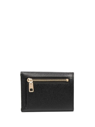 Shop Dolce & Gabbana Leather Flap Wallet In Black