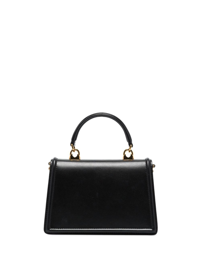 Shop Dolce & Gabbana Devotion Small Leather Handbag In Black