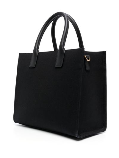 Shop Versace La Medusa Small Canvas Tote Bag In Black