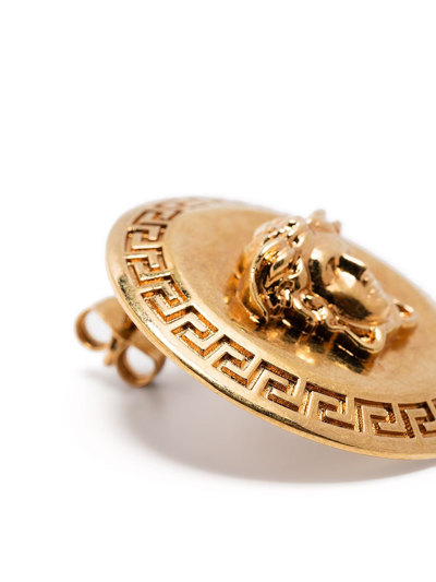 Shop Versace La Medusa Stud Earrings In Gold