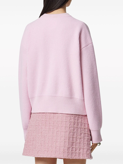 Shop Versace Logo Sweater In Pink
