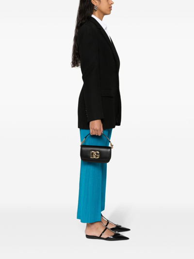 Shop Dolce & Gabbana 3.5 Leather Crossbody Bag In Black