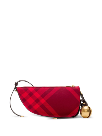 Shop Burberry Shield Mini Shoulder Bag In Red