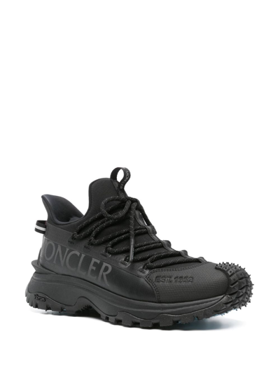Moncler Black Tech Fabric Trailgrip Lite 2 Sneakers In Black